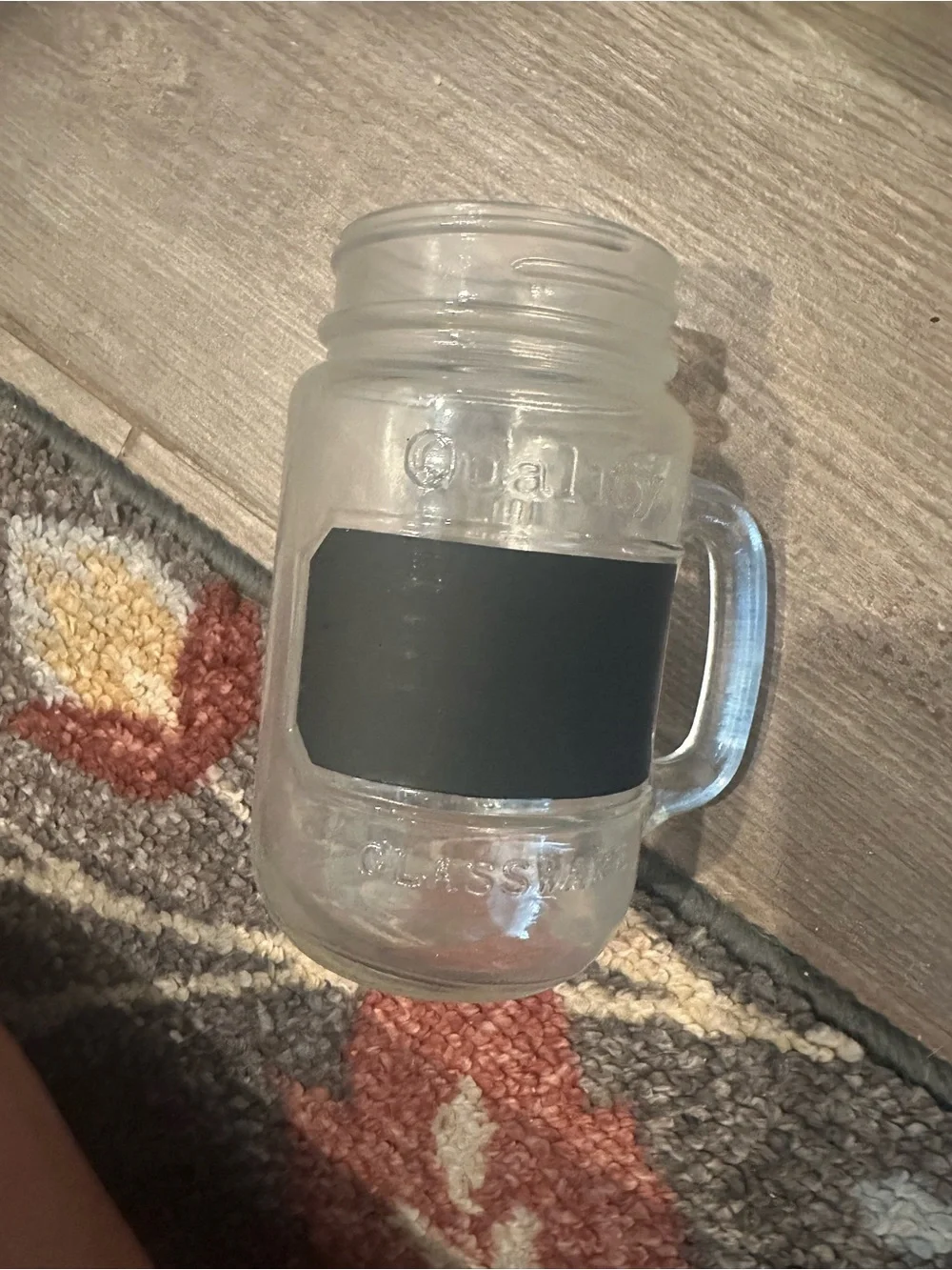 Clear Glass Mason Jars with Black Chalkboard Labels